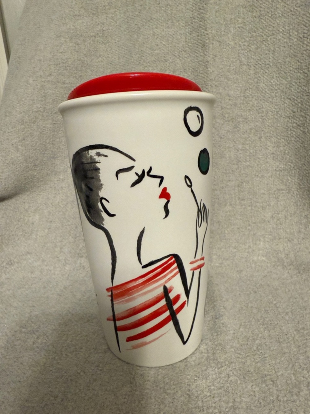 2015 Girl Blowing Bubbles Starbucks Travel Mug